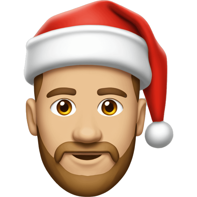 Travis Kelce wearing Santa hat emoji