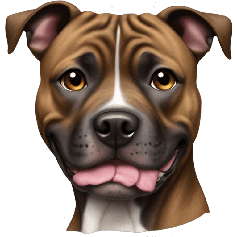 English Staffordshire bull terrier brindle    emoji