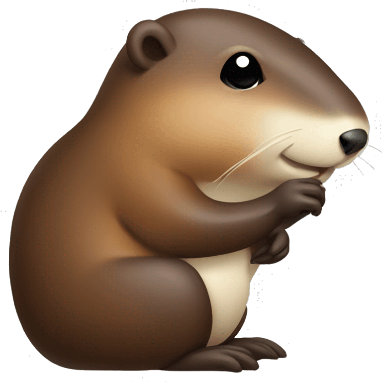 Left facing beaver with white wing emoji