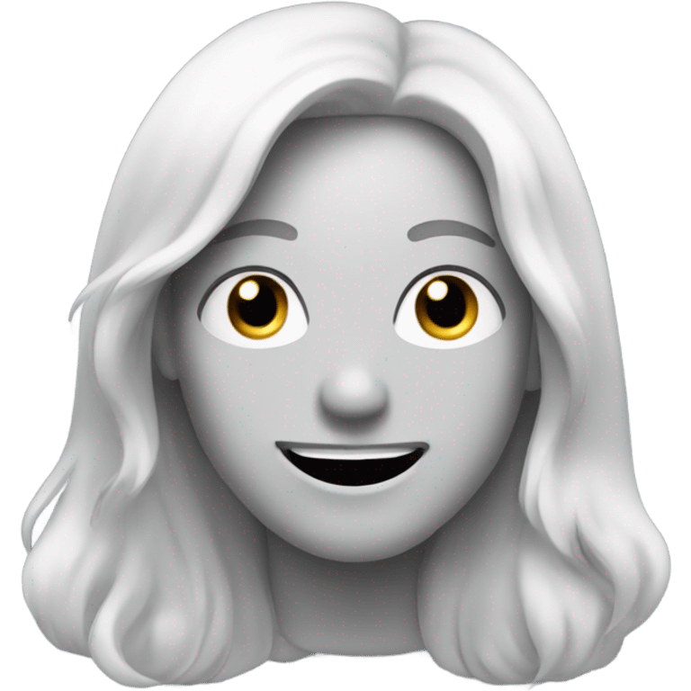 happy portrait with long hair emoji