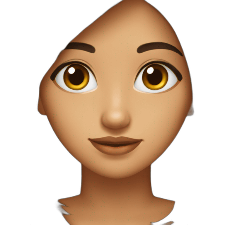 chica de ojos y cabello marrón de piel morena  emoji