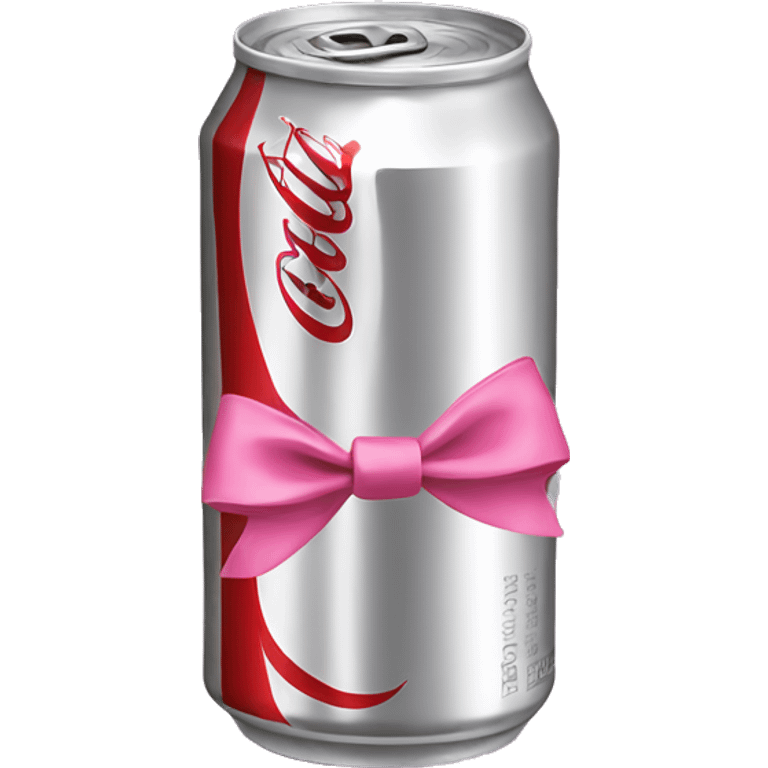 Diet Coke can with a pink bow emoji