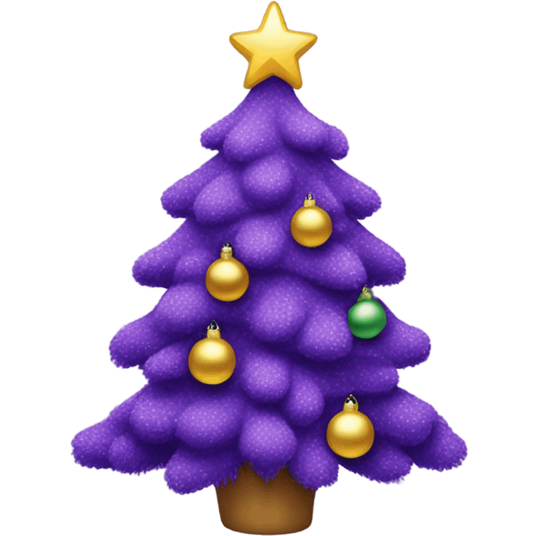 Purple Christmas tree with cat ornaments  emoji