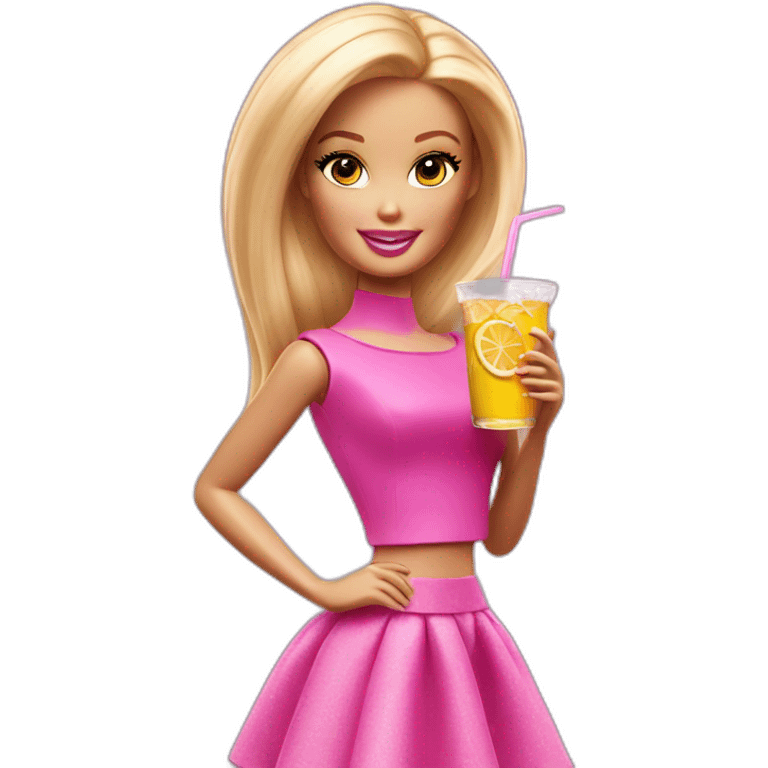 barbie with drink emoji