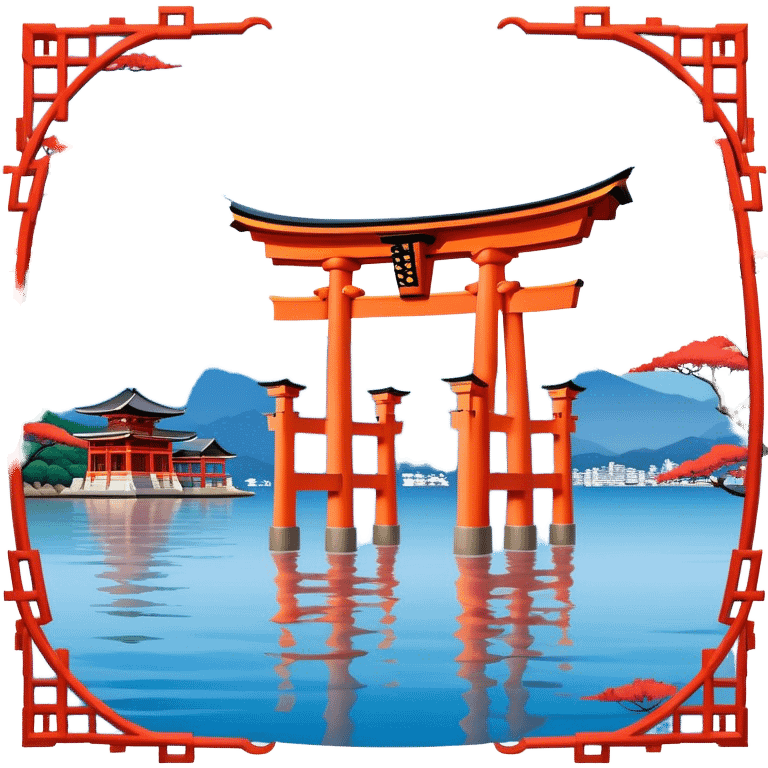 ​Cinematic Realistic Itsukushima Shrine, depicted as the iconic floating torii gate and shrine complex on the water, with vibrant vermilion hues contrasting against the serene blue sea and sky, rendered with intricate architectural details and soft, ethereal lighting that captures its spiritual beauty, emoji