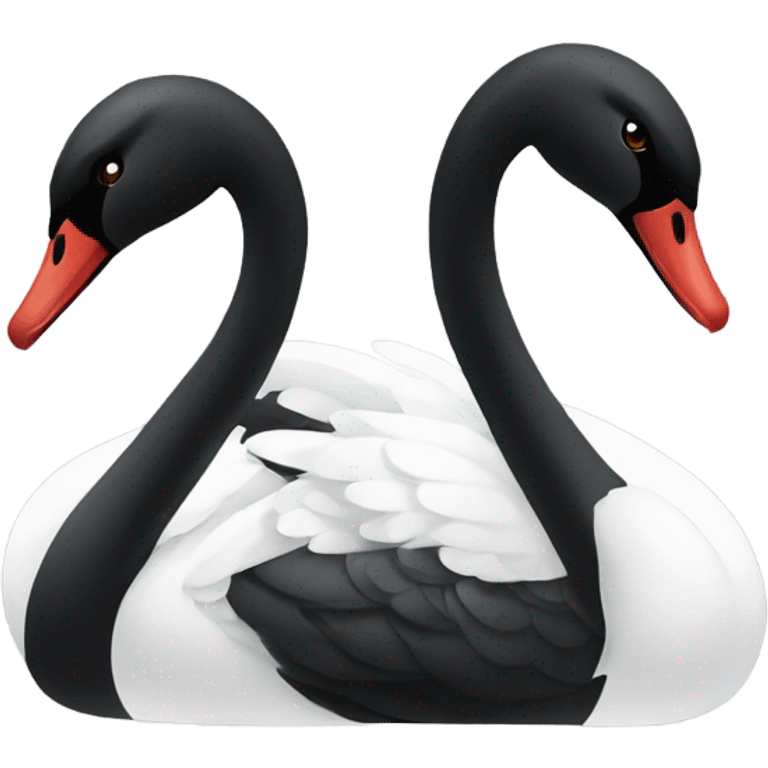 Black and while swans emoji