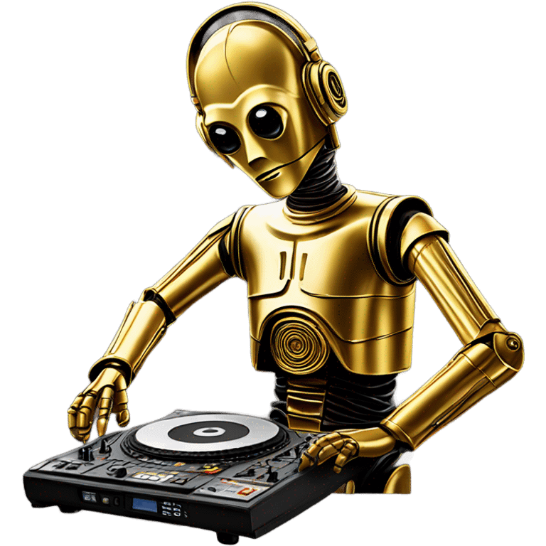 C-3PO playing dj emoji