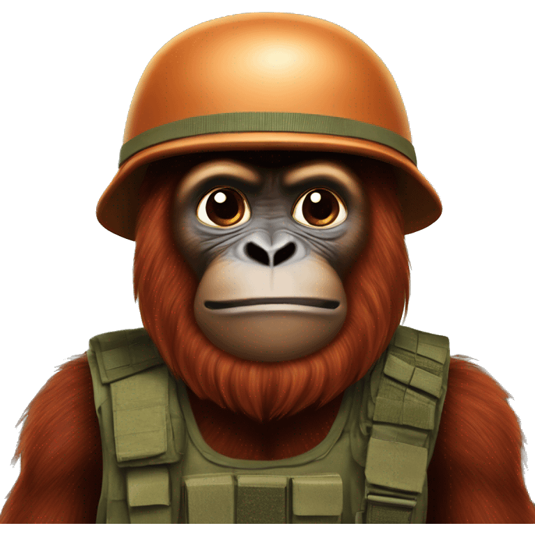 Orangutan soldier emoji