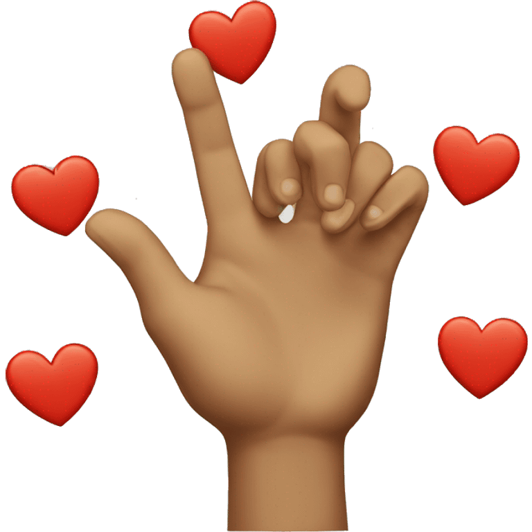 Sparked love sign with fingers emoji