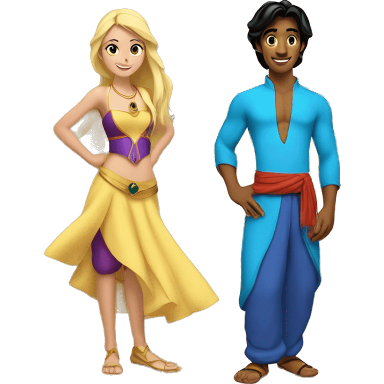 Aladdin with beautiful blonde girl emoji