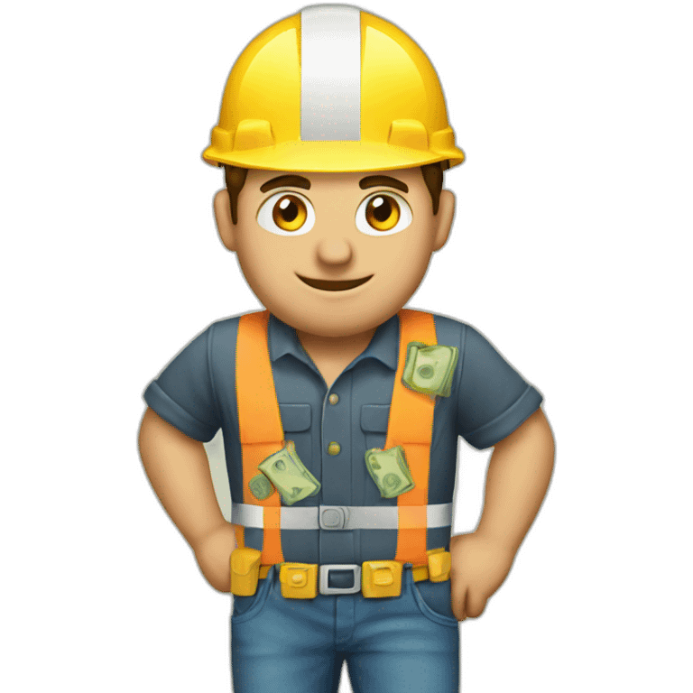 Builder with money emoji