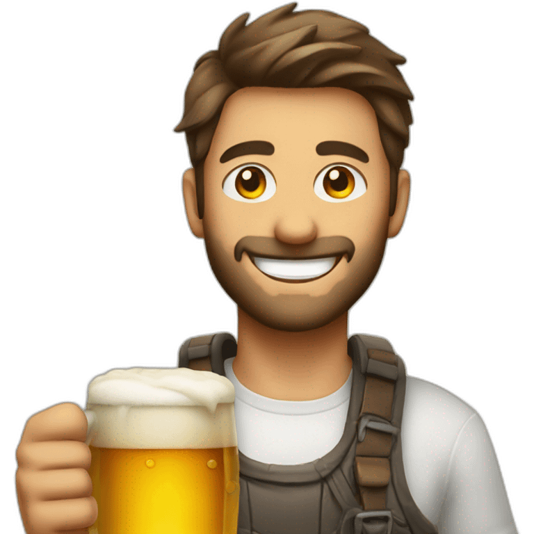 Smiling male glass of beer emoji emoji