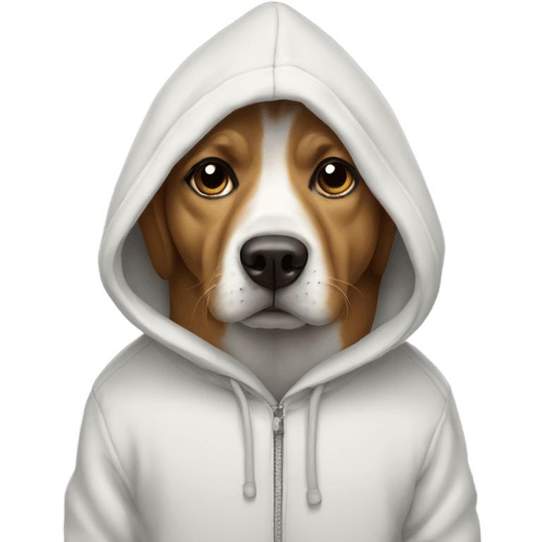 Dog wearing hoodie emoji