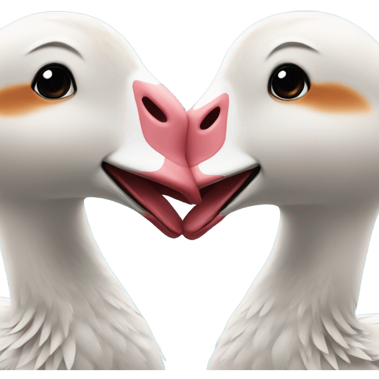 Geese kissing each other emoji