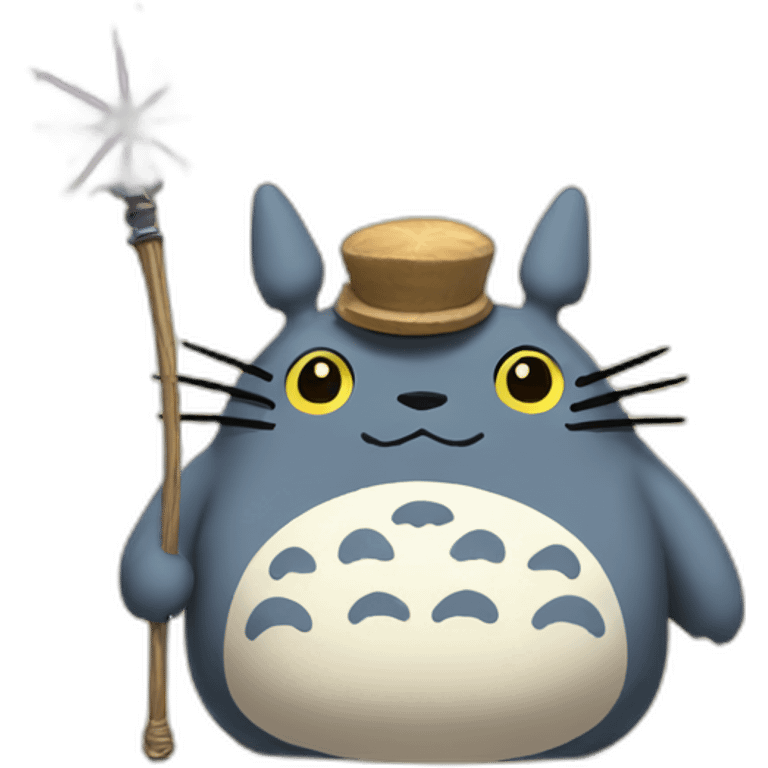 Totoro with a magic wand emoji