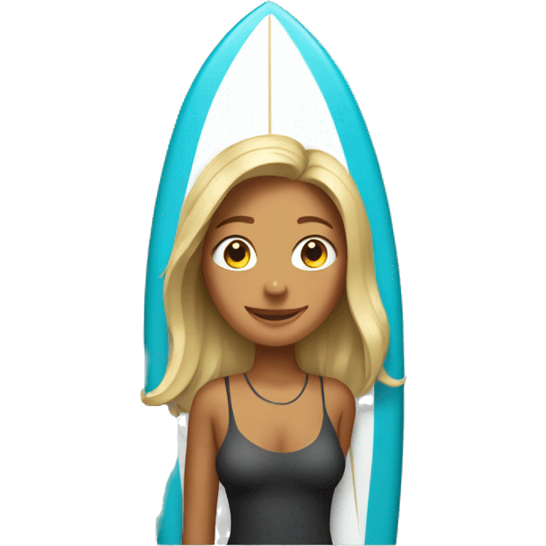 Woman with surf emoji