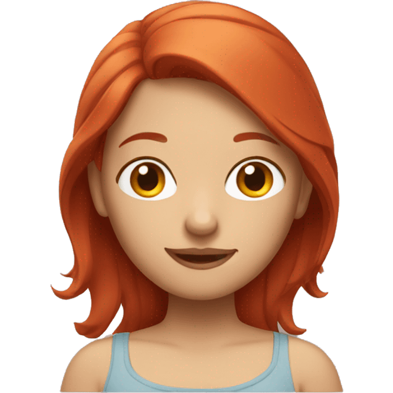 red hair girl relaxing emoji