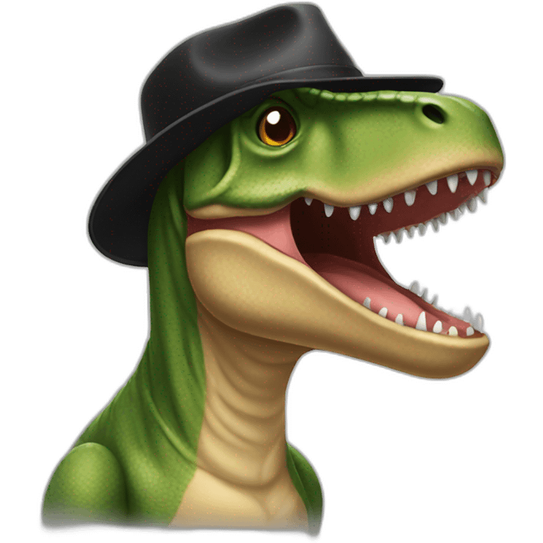 trex with black cap emoji