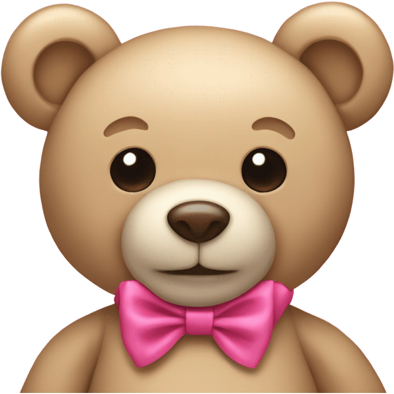 Beige teddy bear with pink bow on its head  emoji