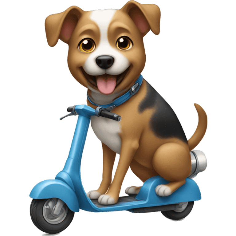 dog riding a scooter emoji