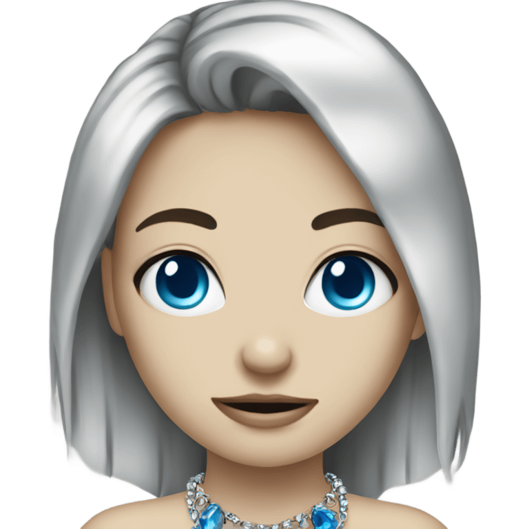 blue-eyed emo girl with jewelry emoji