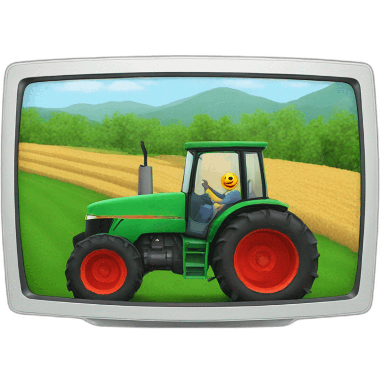 tractor watching TV emoji