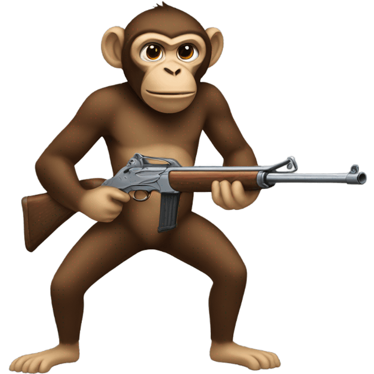 Monkey with shotgun emoji