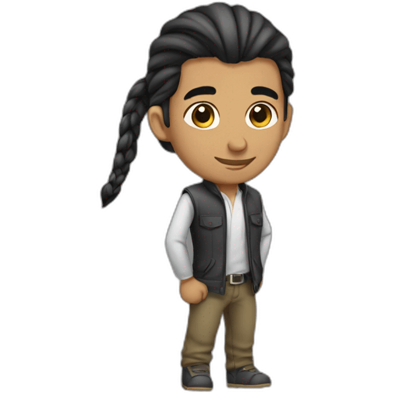 a arab guy with pony tail confident emoji