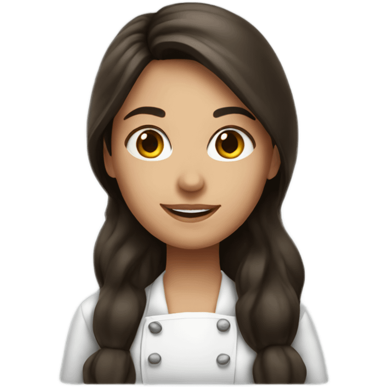 a brunette girl cooking  emoji