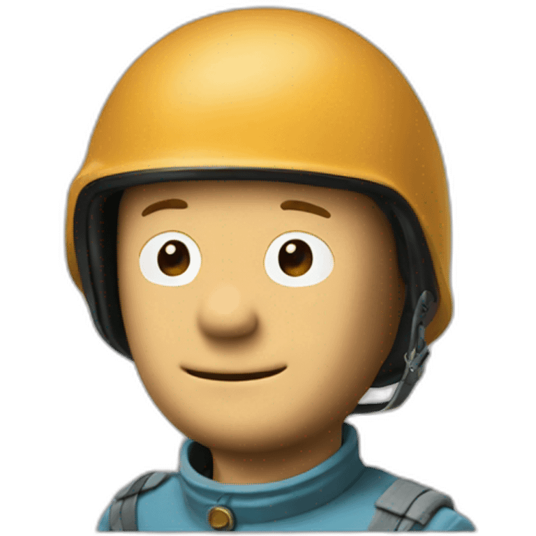 Tintin with helmet emoji