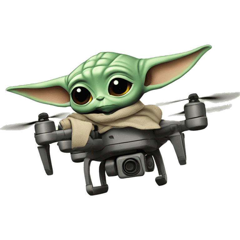 BABY YODA ONTO A DRONE emoji