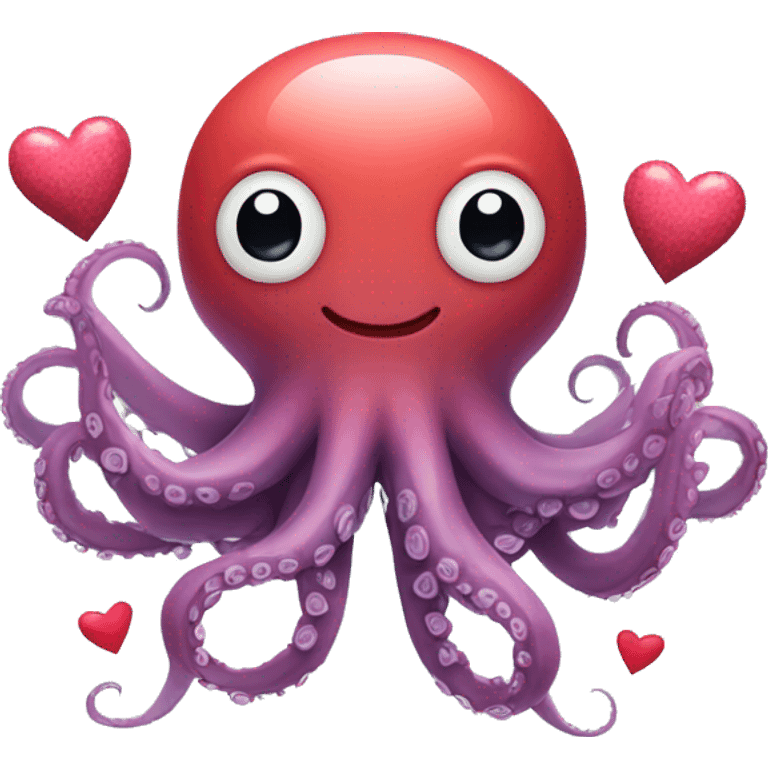 Octopus holding hearts  emoji