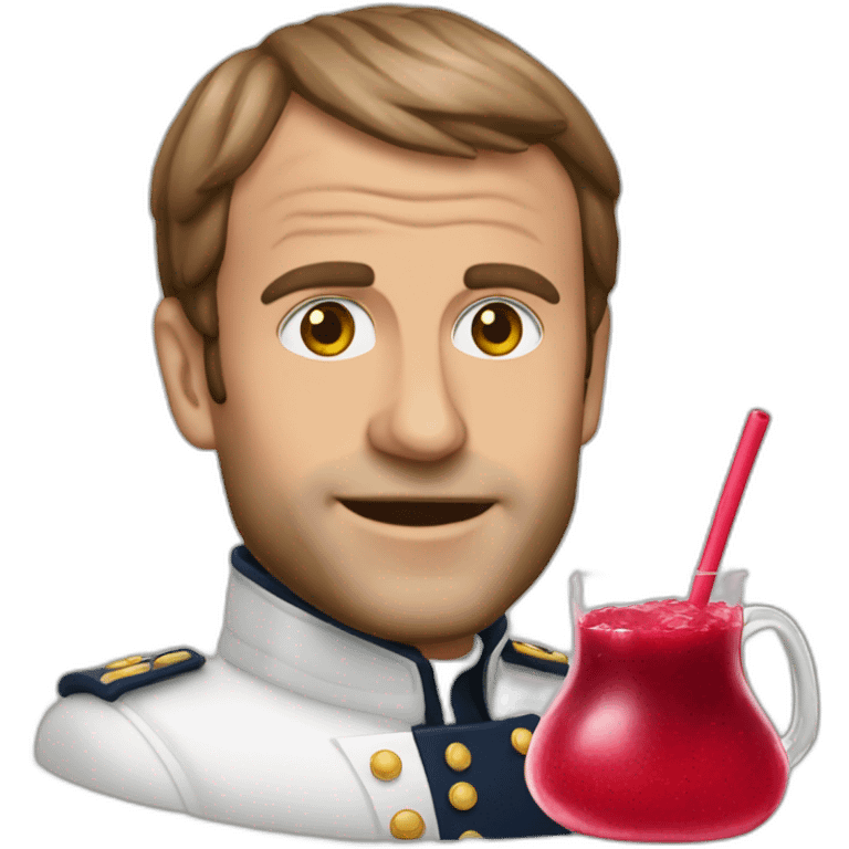 Macron buvant de la grenadine  emoji