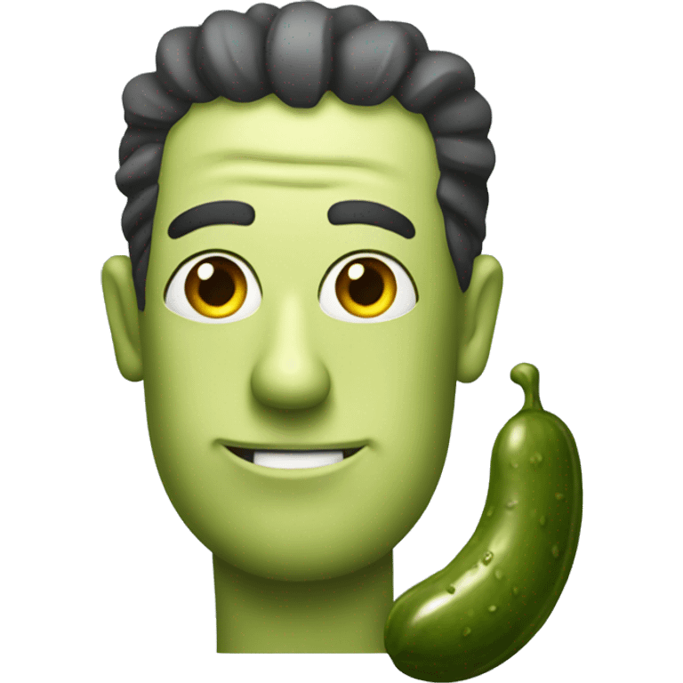 Pickle with a side smirk emoji