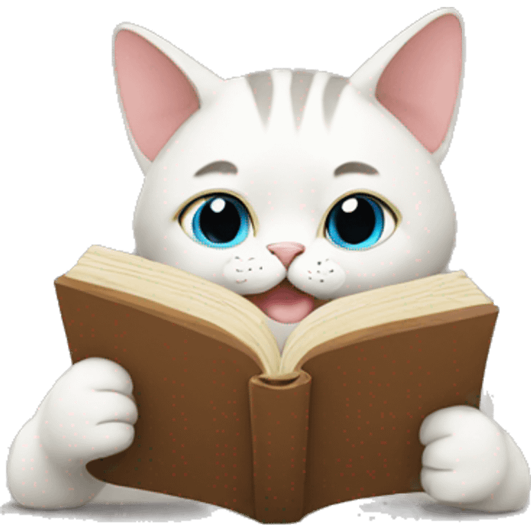 cat reading emoji