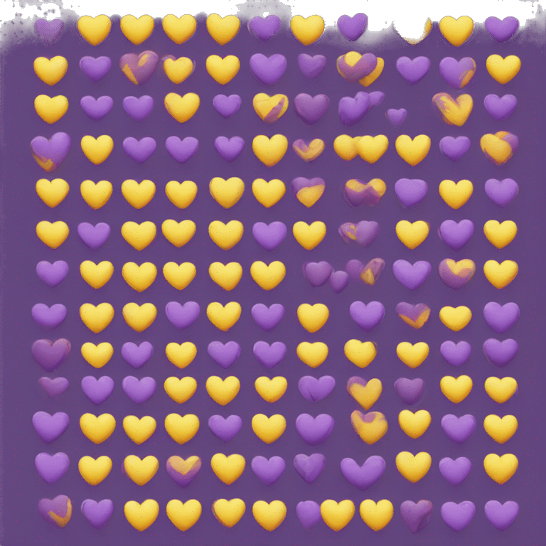 Purple and yellow hearts  emoji