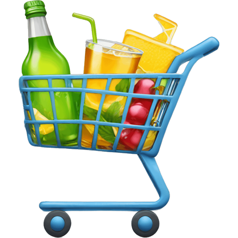 Shopping Cart with drink and alcohol emoji