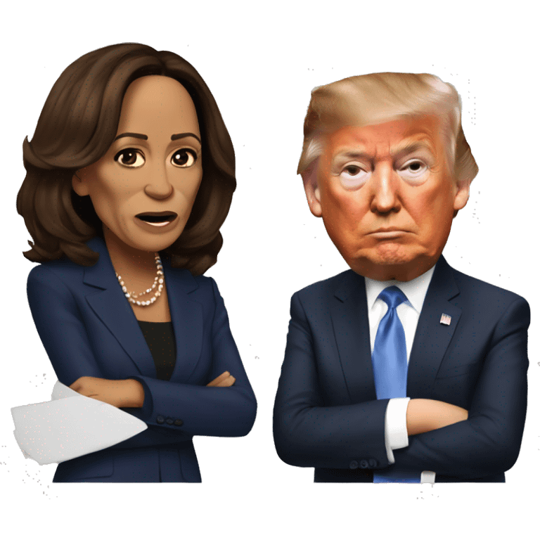 Kamala Harris debating Donald trump emoji