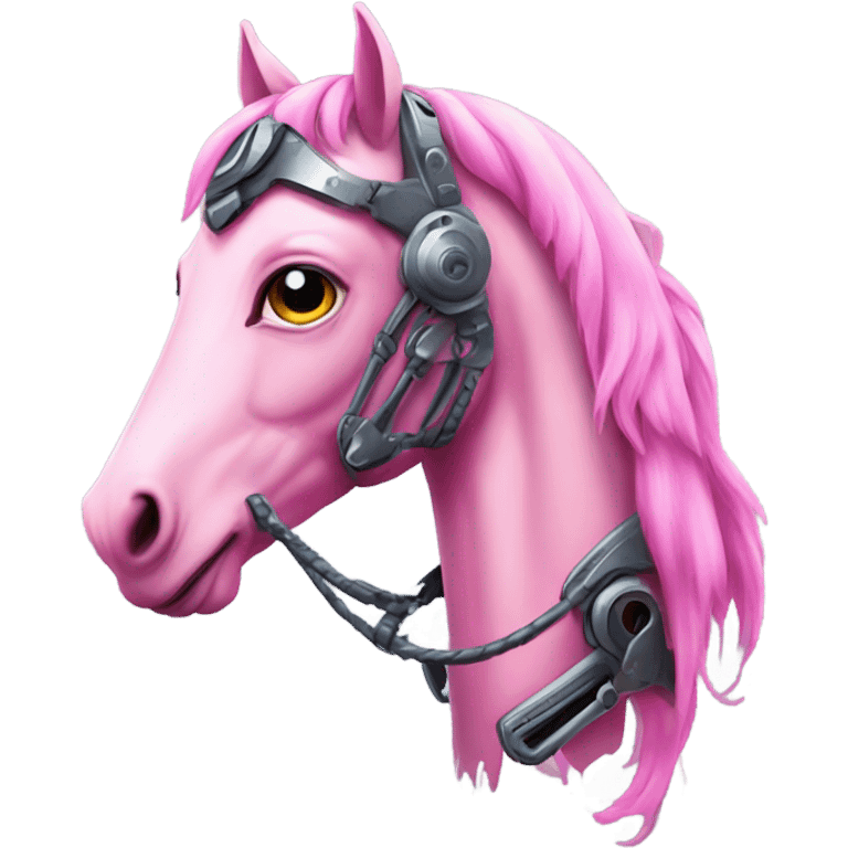 Beautiful pink cyborg horse  emoji