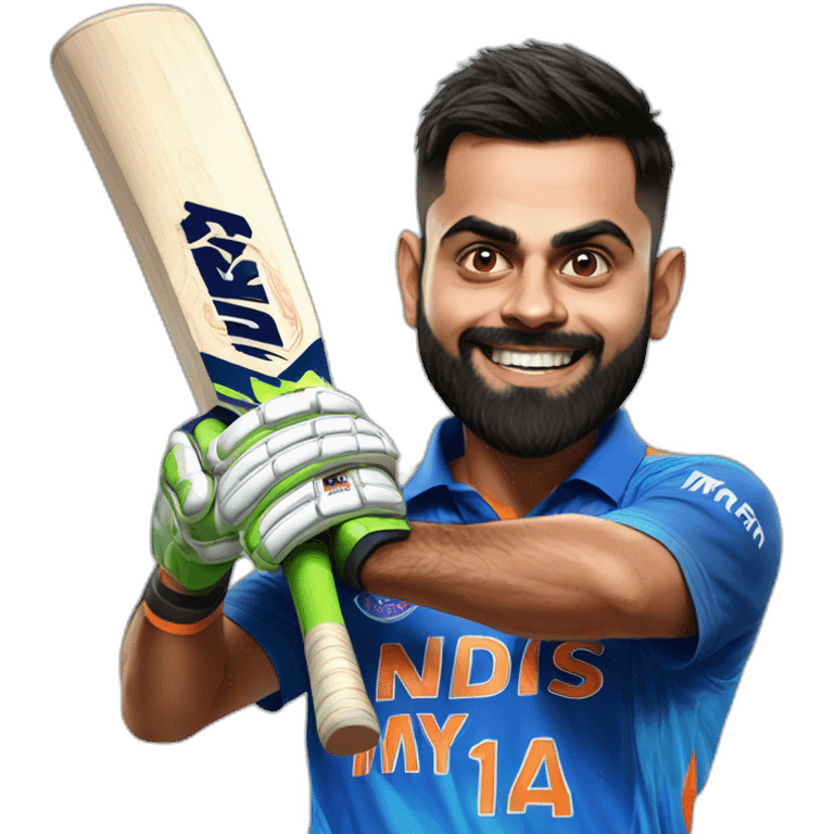 Virat kohli with mrf bat emoji