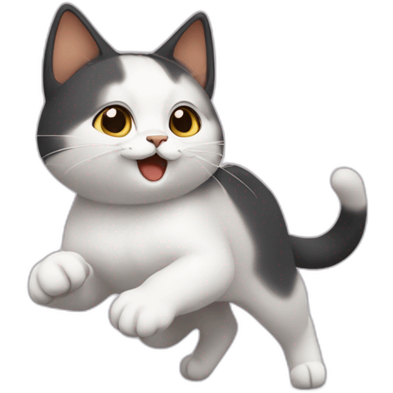 European bicolor cat that dance emoji