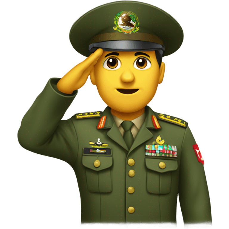 Mexican army soldier saluting emoji