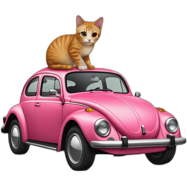 Cat on a vw beetle emoji