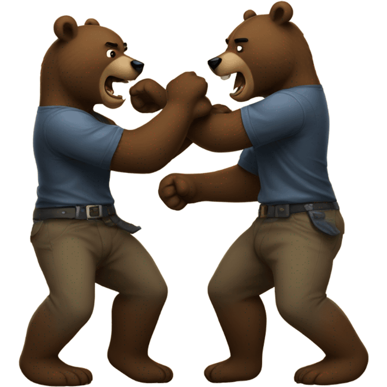 Two bears fighting  emoji