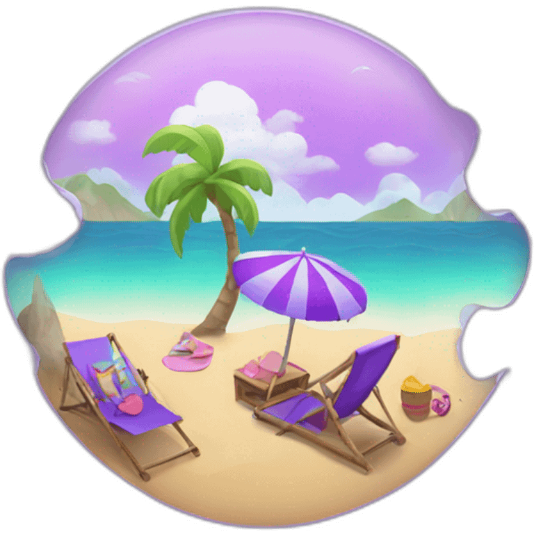 Sea vacation purple icon emoji