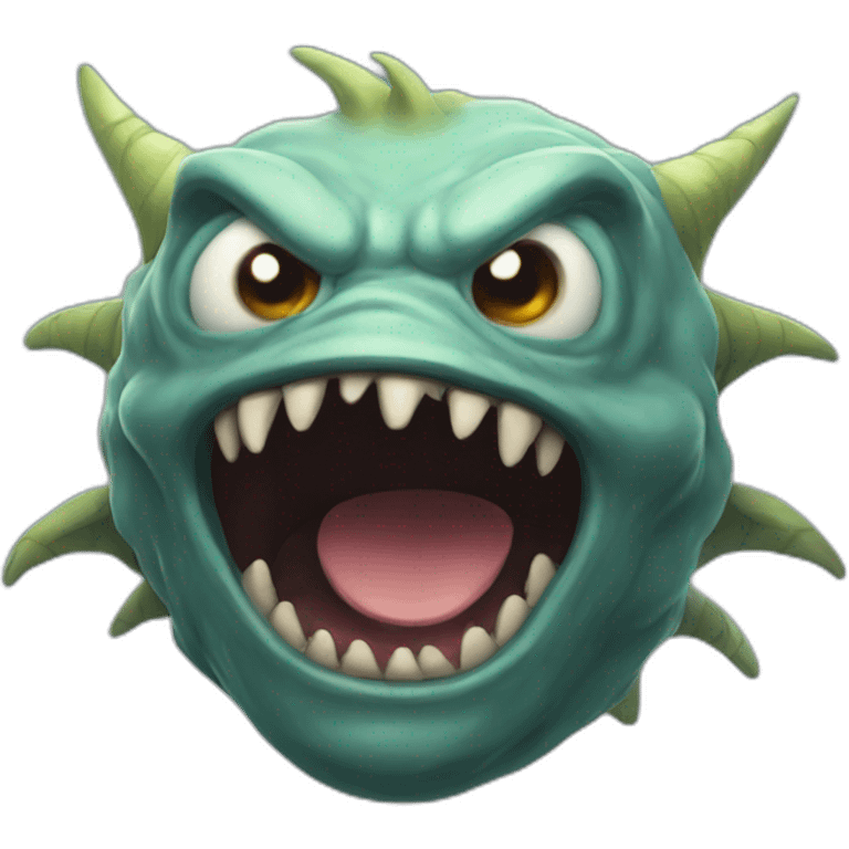 Flying monster head kind but scary emoji