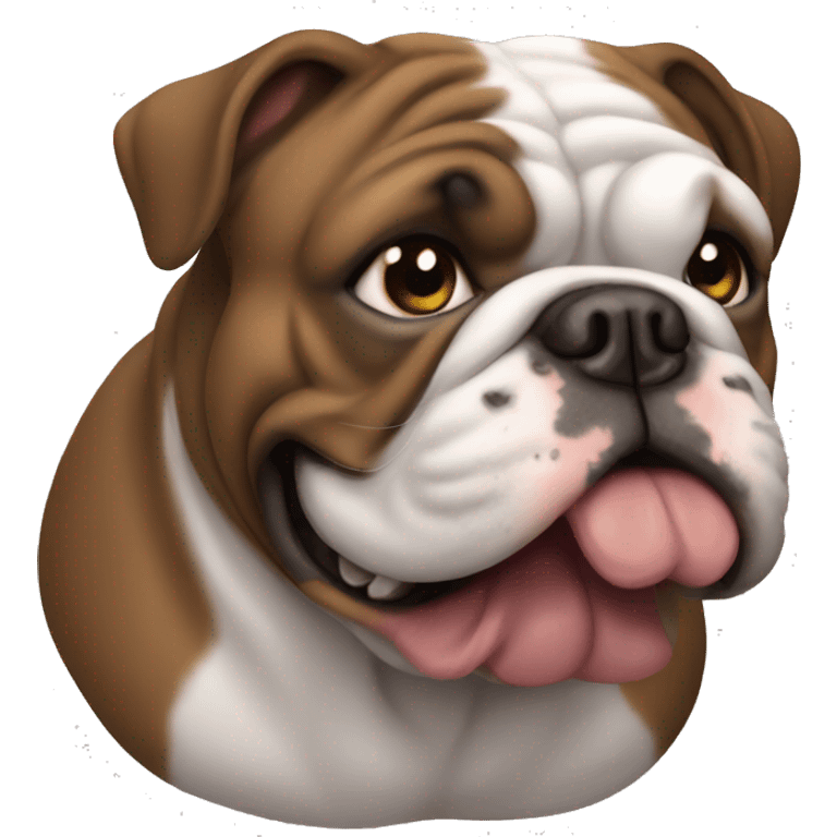 dark brown fat english bulldog emoji