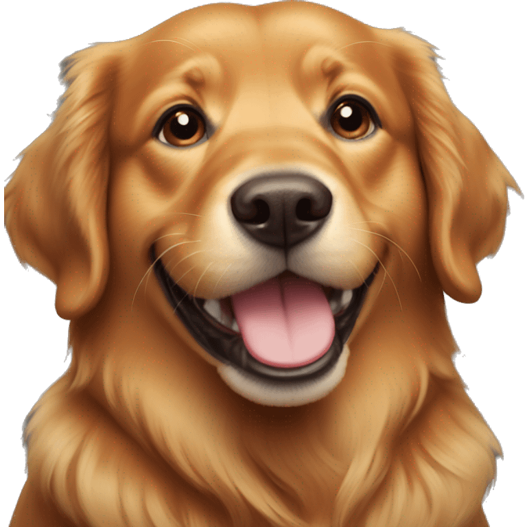 Red golden retriever smiling emoji