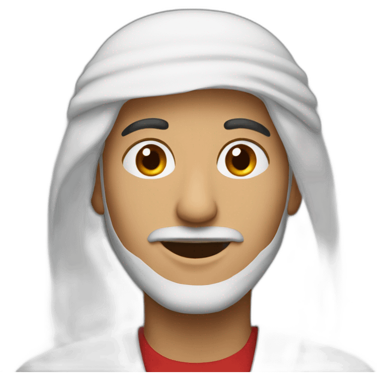 Arabic guy with red and right square emoji