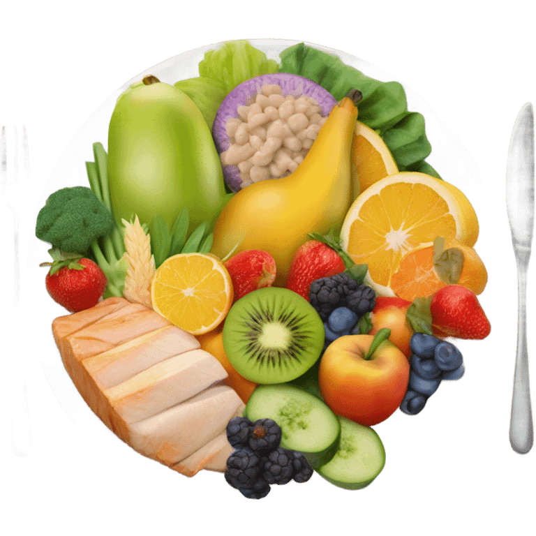 plate with healthy food emoji